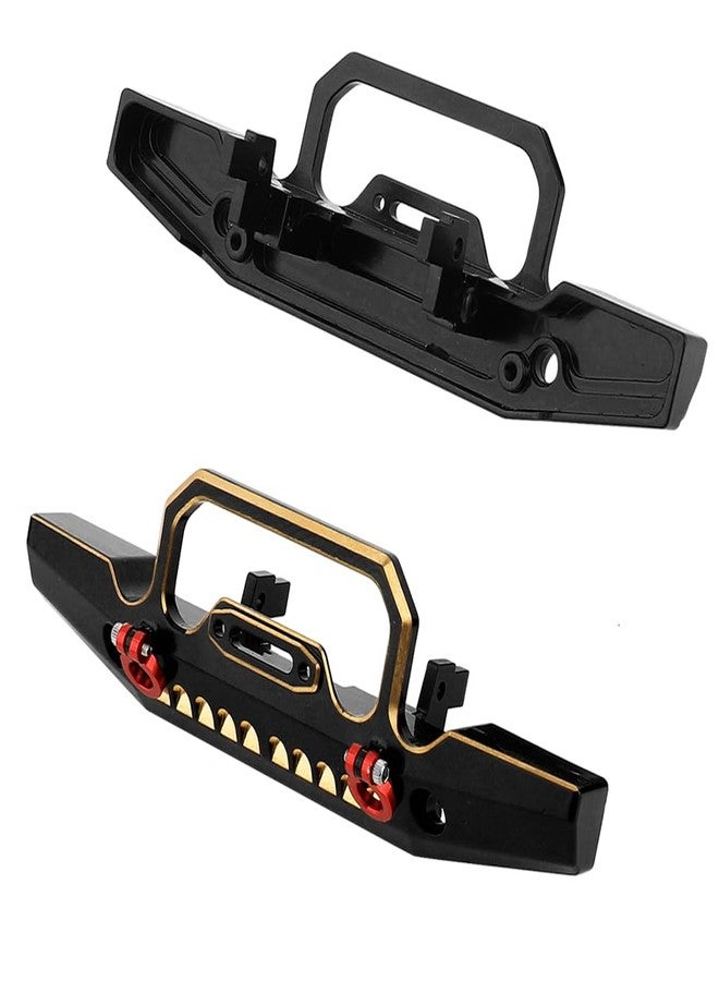Pothyes Heavy Duty Brass Black Coating Front Rear Bumper with Bumper Mount for 1/18 RC Crawler Car TRX4-M Defender Metal Upgrade Parts (Front Bumper) - Image 3